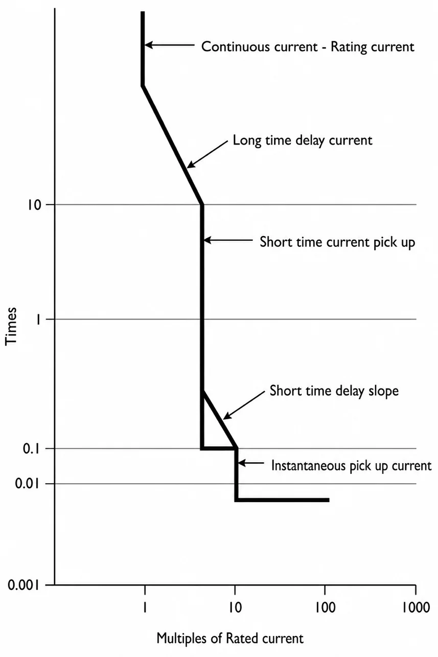 Thermal-Magnetic Circuit Breaker Inverse Time Current Curve